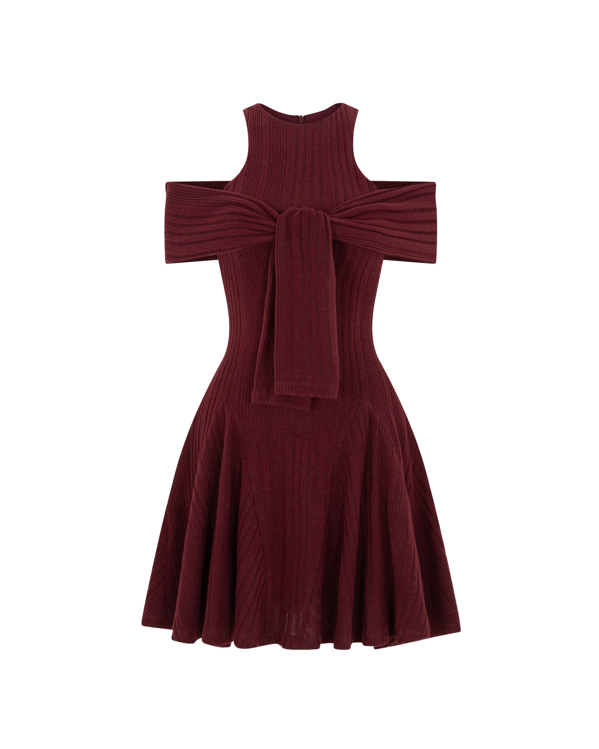 Striped Tie-Shoulder Knit Dress