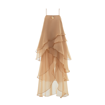Asymmetric Layered Organza Dress