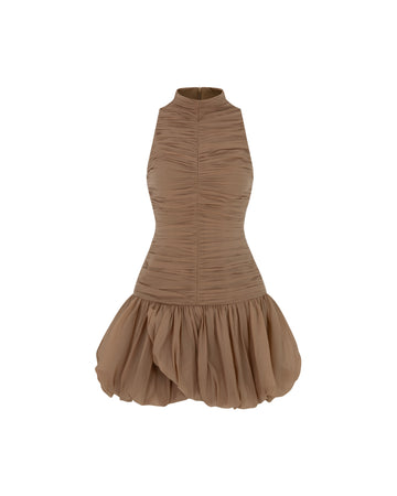 (PRE-ORDER) Ruched Mock Neck Dress