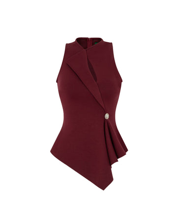 Asymmetric Cross-Neck Top