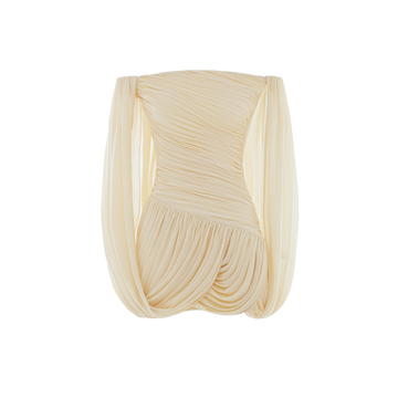 Off-Shoulder Ruched Short Cape Dress