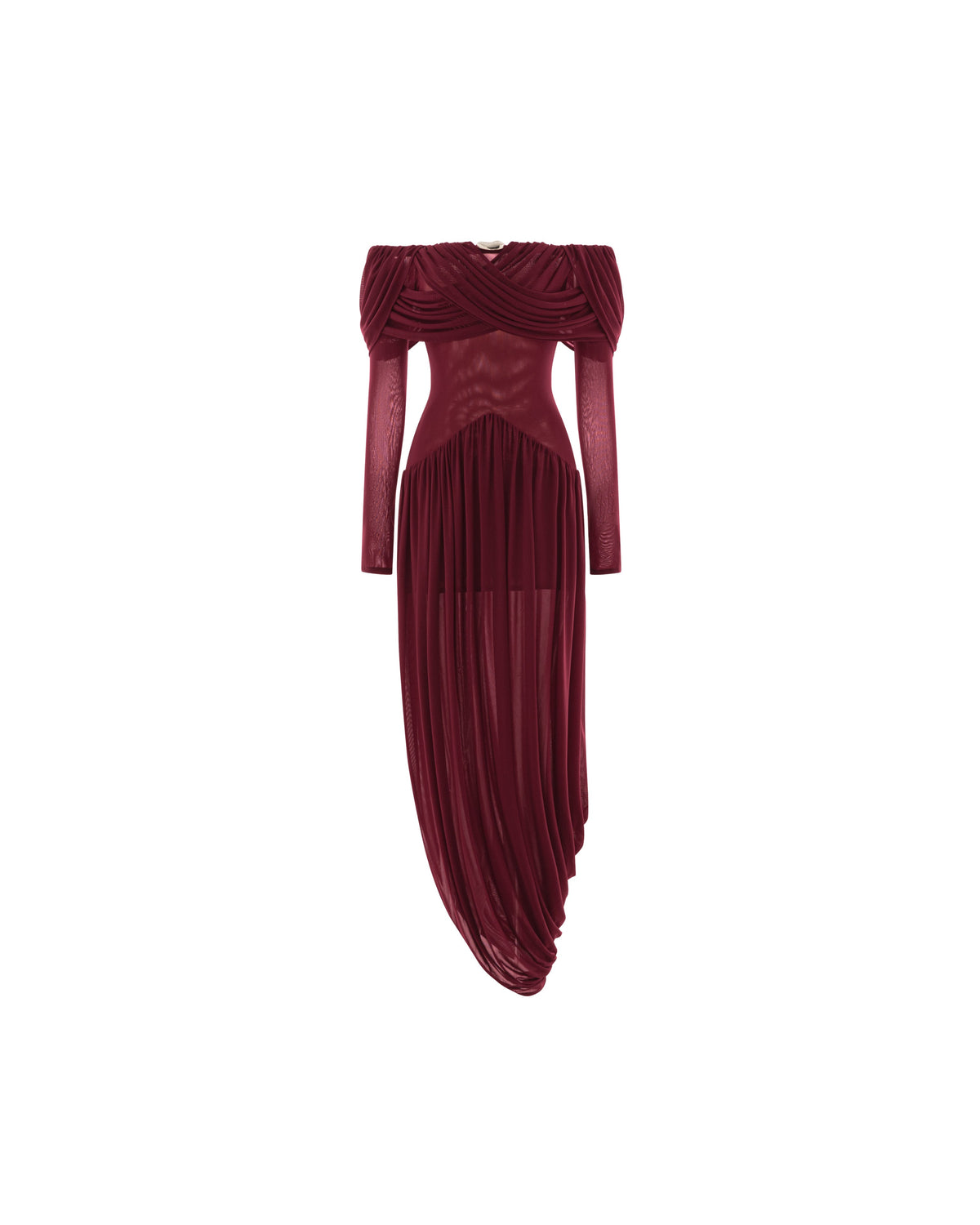 Off-Shoulder Draped Asymmetric Dress