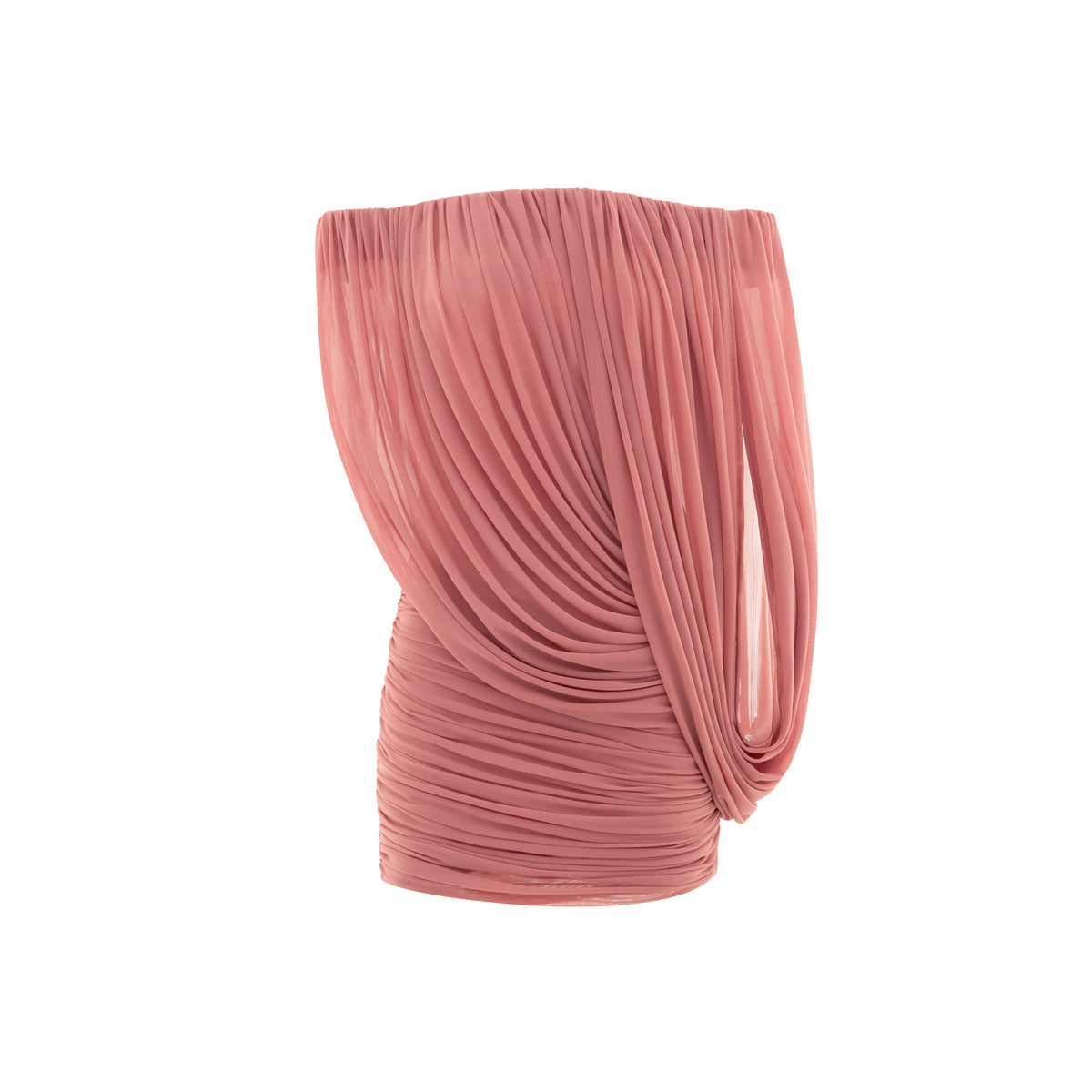 One-Shoulder Stretch Mesh Cape Dress