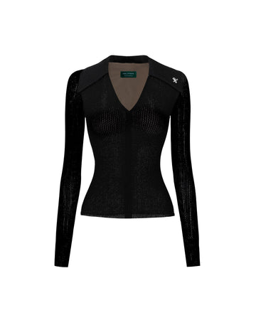 Lace Leaf Collar Top