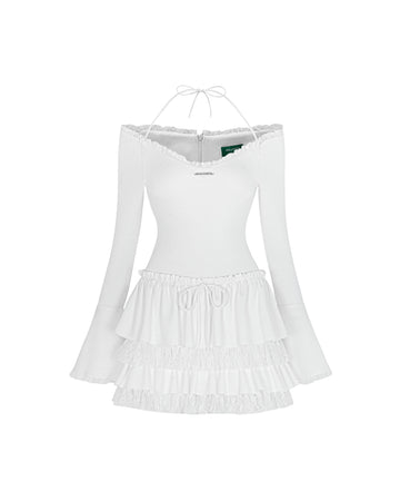 Flared Sleeve Lace Dress