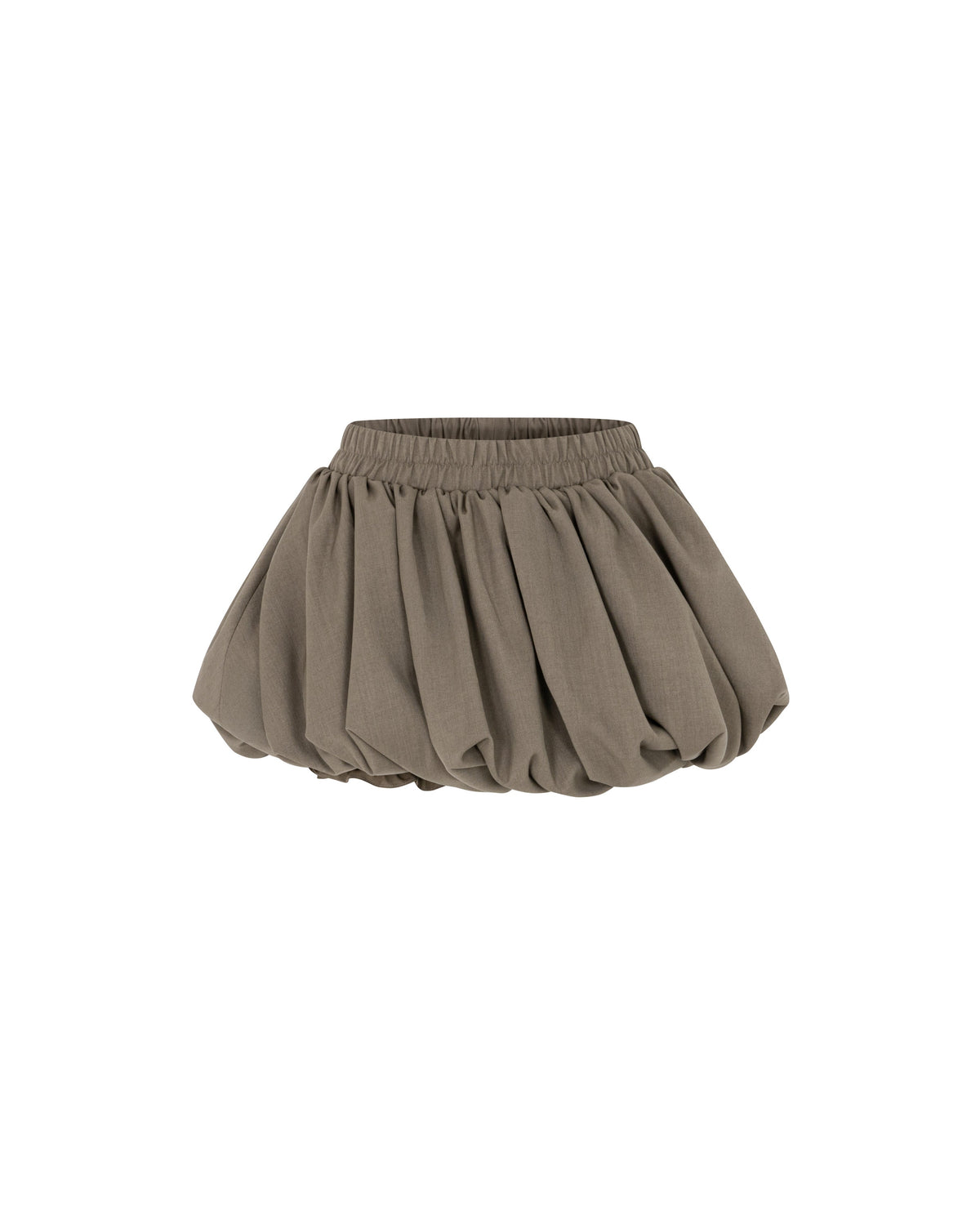 (PRE-ORDER) Smoky Brown Asymmetric Ruched Skort