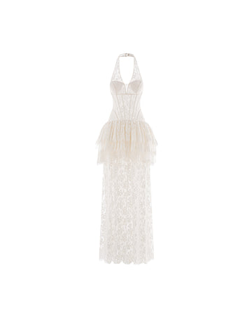 Celestine Lace Peplum Gown (Pre-Order 14 Days)
