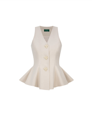 Bloom Button Peplum Vest