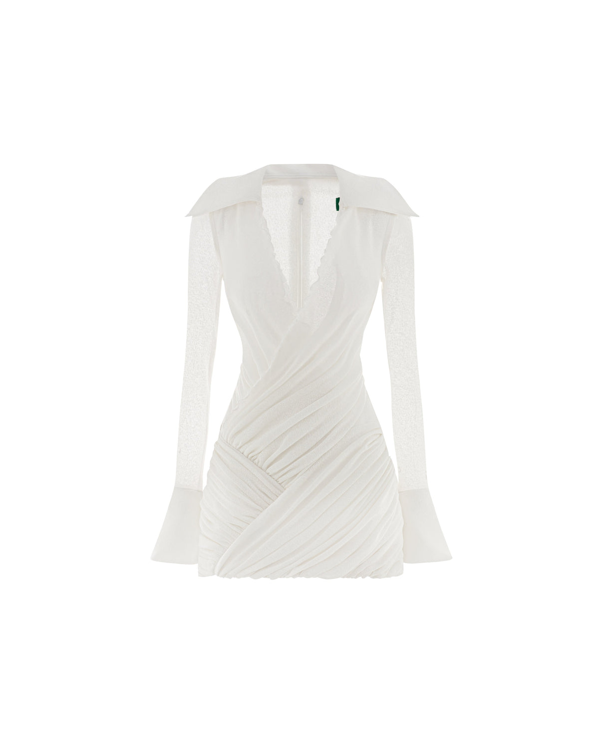 (PRE-ORDER) Ruched Wrap-Style Knit Shirt Dress