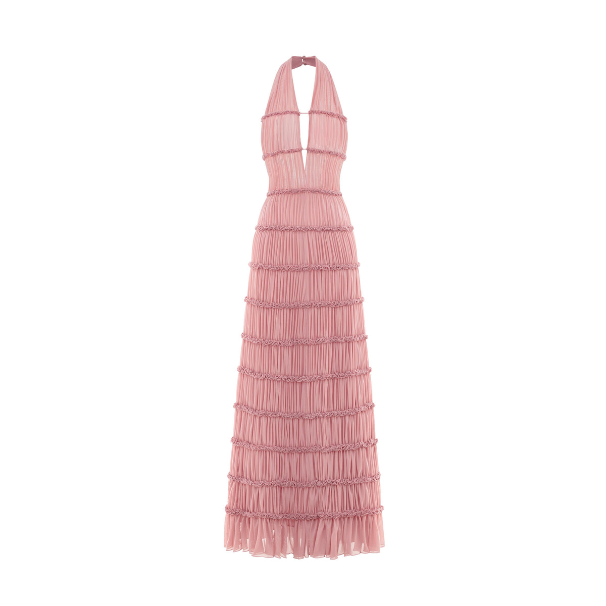 Backless Stretch Mesh Maxi Dress