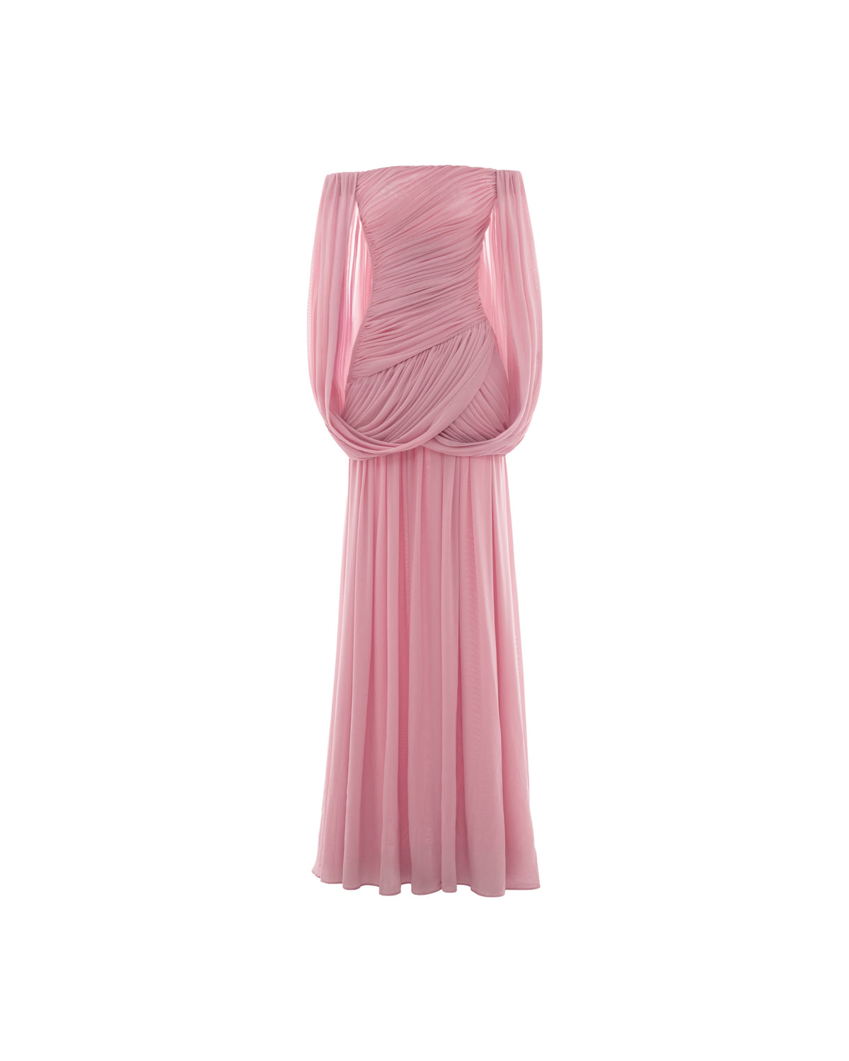 (PRE-ORDER) Off Shoulder Ruched Cape Dress