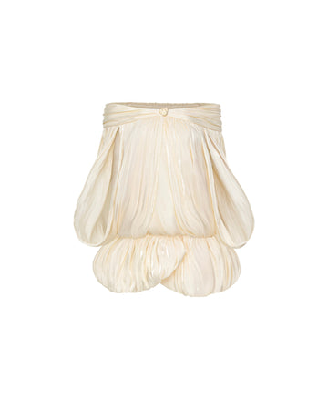 Ivory Shimmer Cape Dress