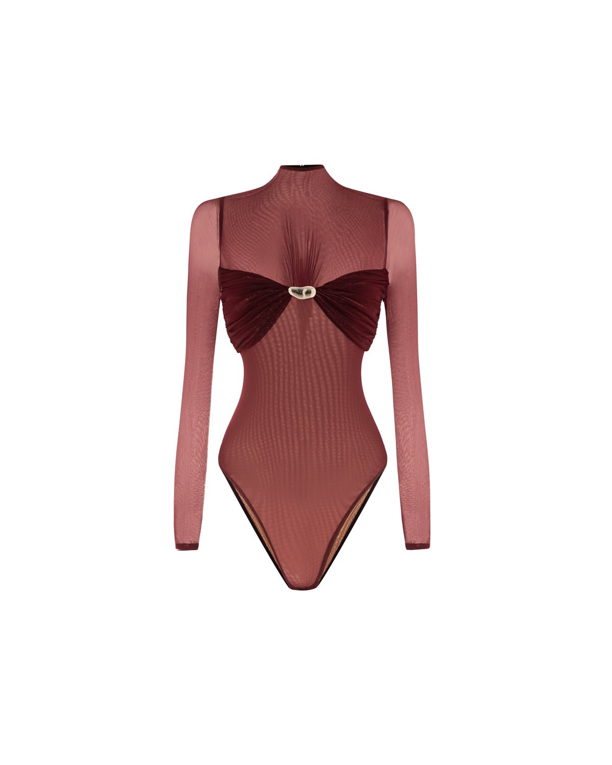 (PRE-ORDER) Two-Layer Bodysuit & Ruched Skirt With Pleated Drape