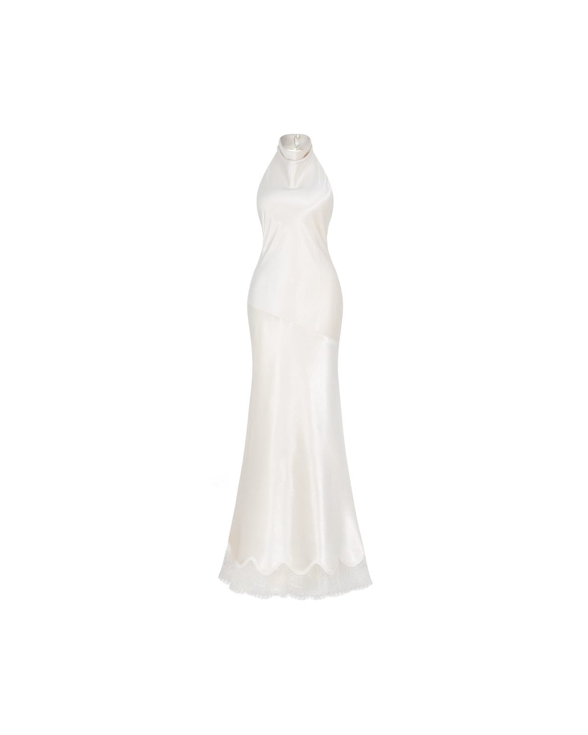 Satin Bias Halter Gown (Pre-Order 14 Days)