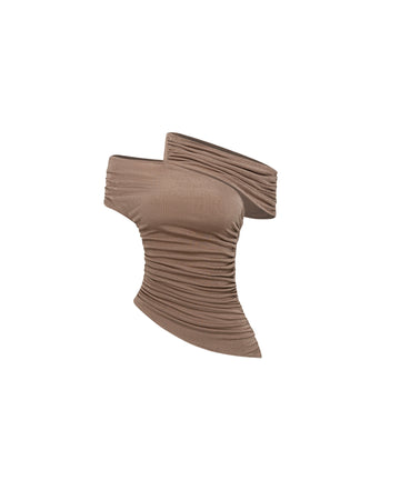 Diagonal Shirred Top