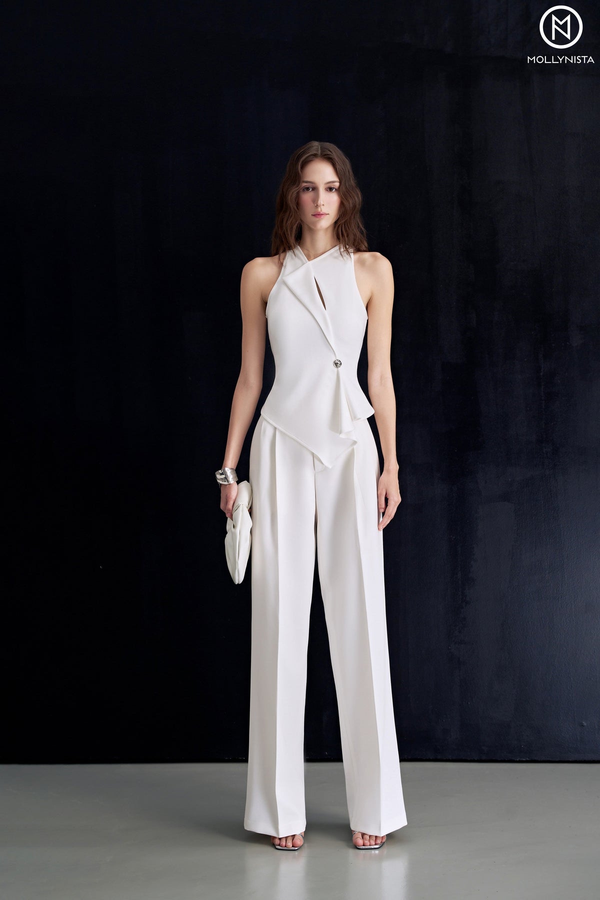 Asymmetric Cross-Neck Top