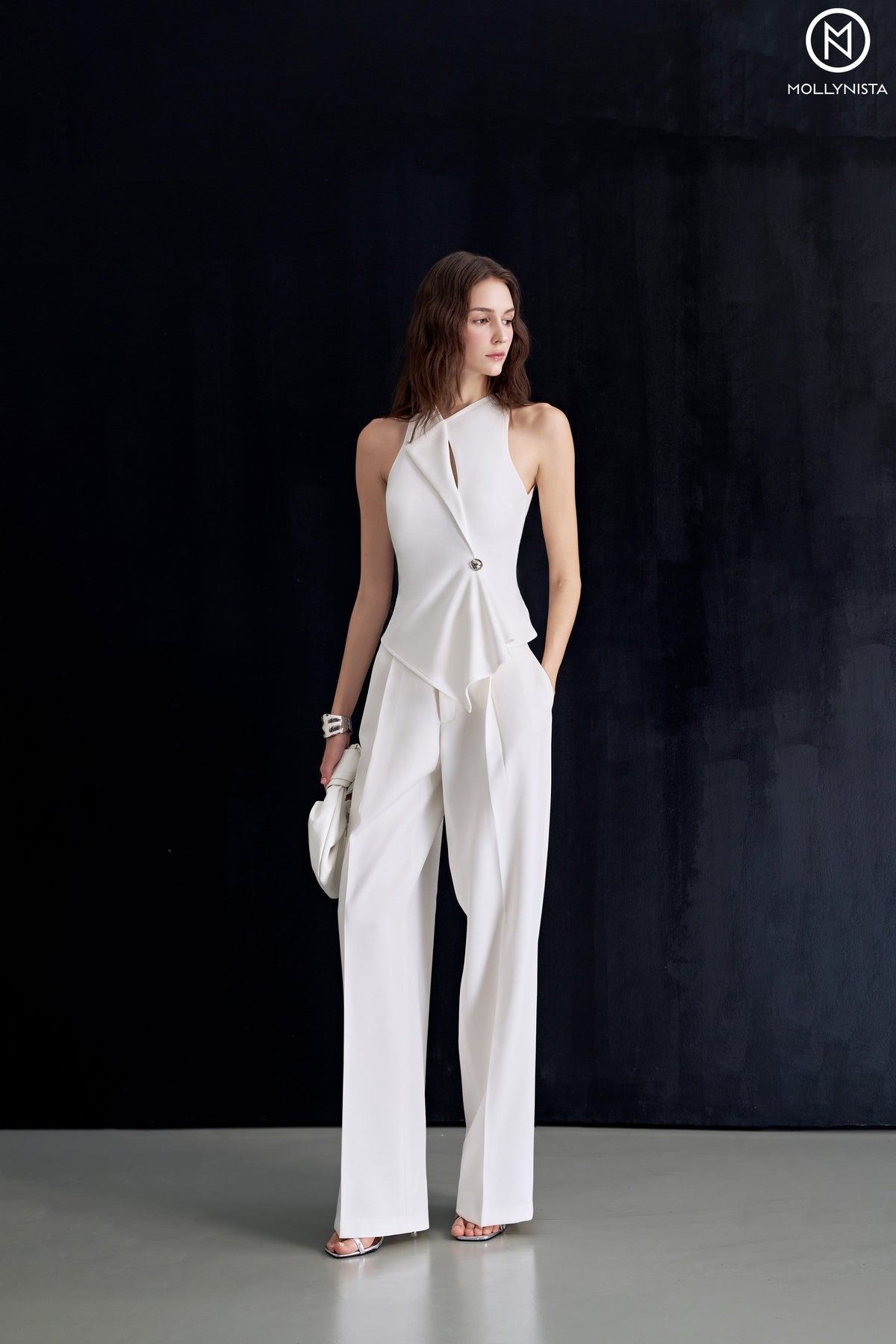 Asymmetric Cross-Neck Top