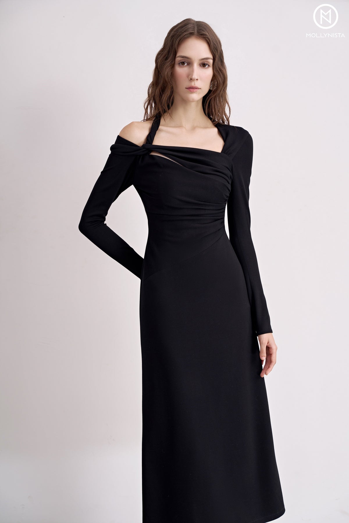 Ruffle Shoulder Dress