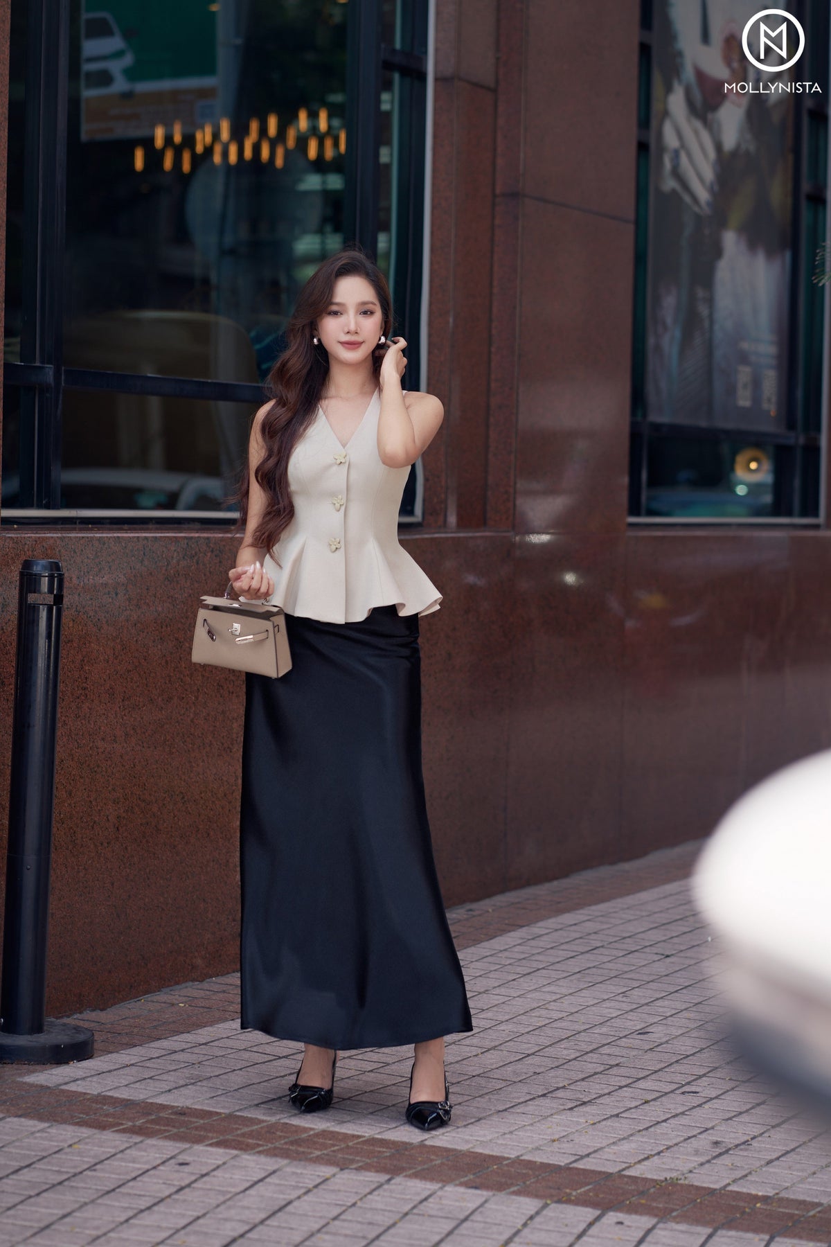 Bloom Button Peplum Vest