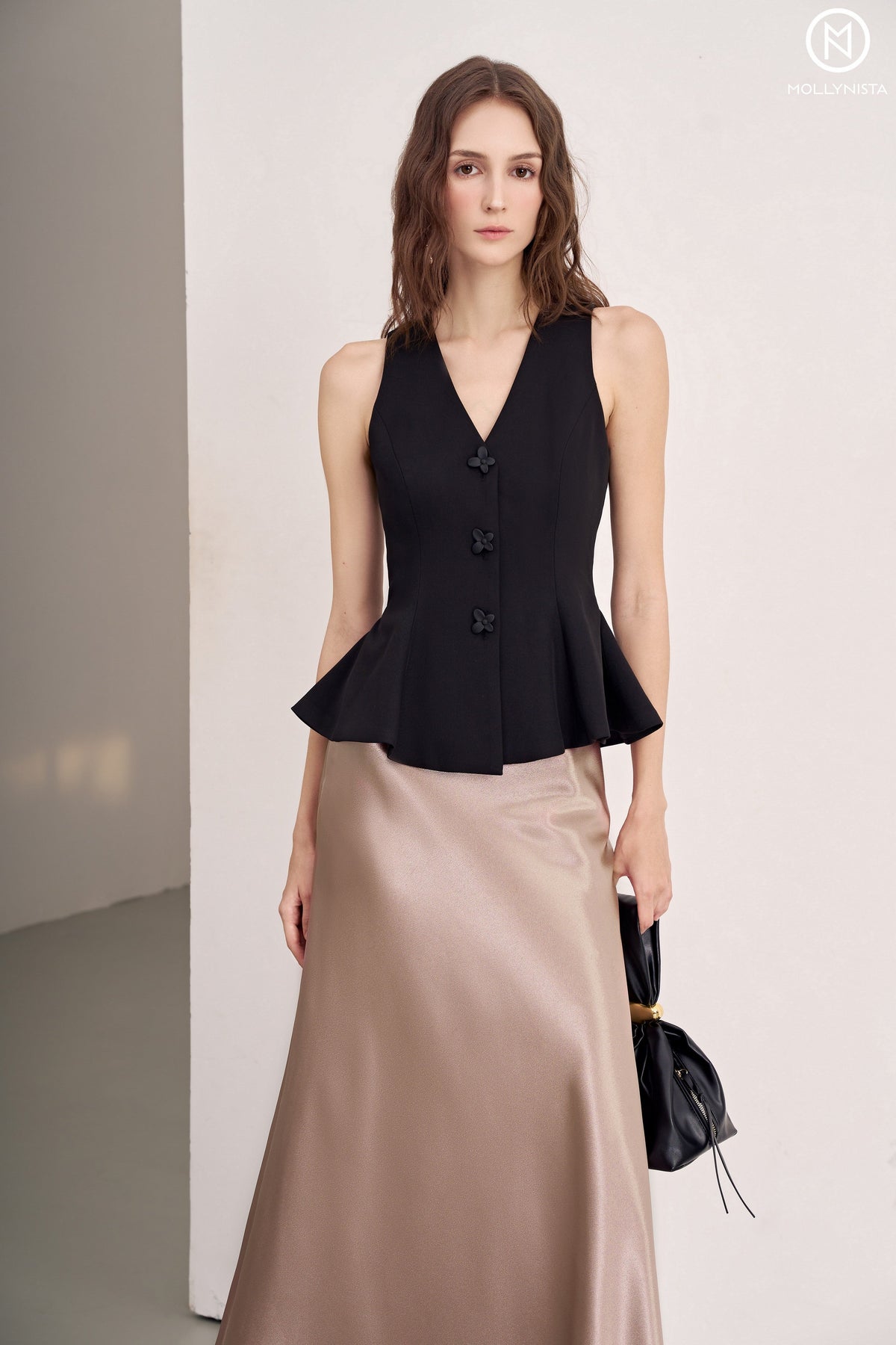 Bloom Button Peplum Vest