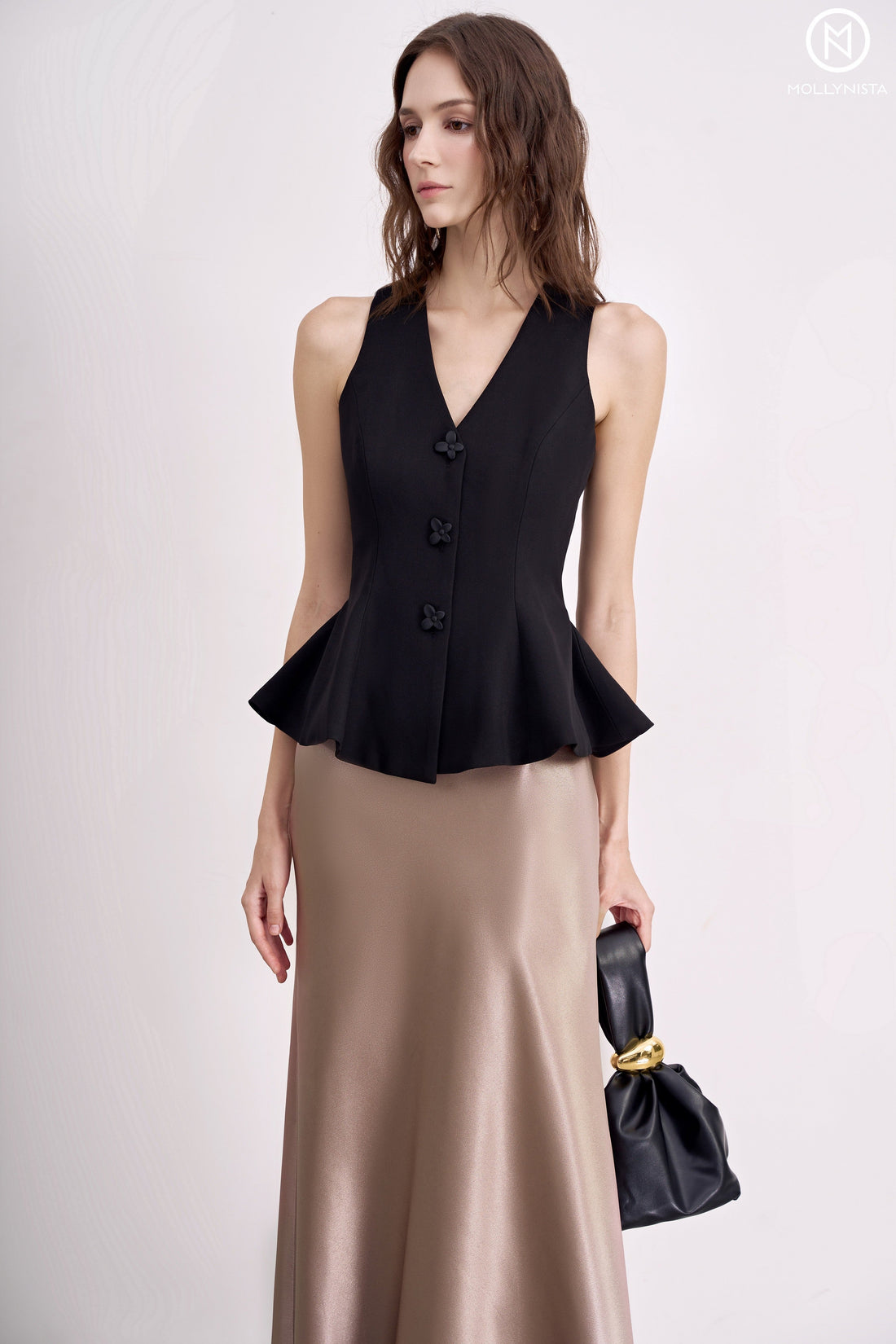 Bloom Button Peplum Vest