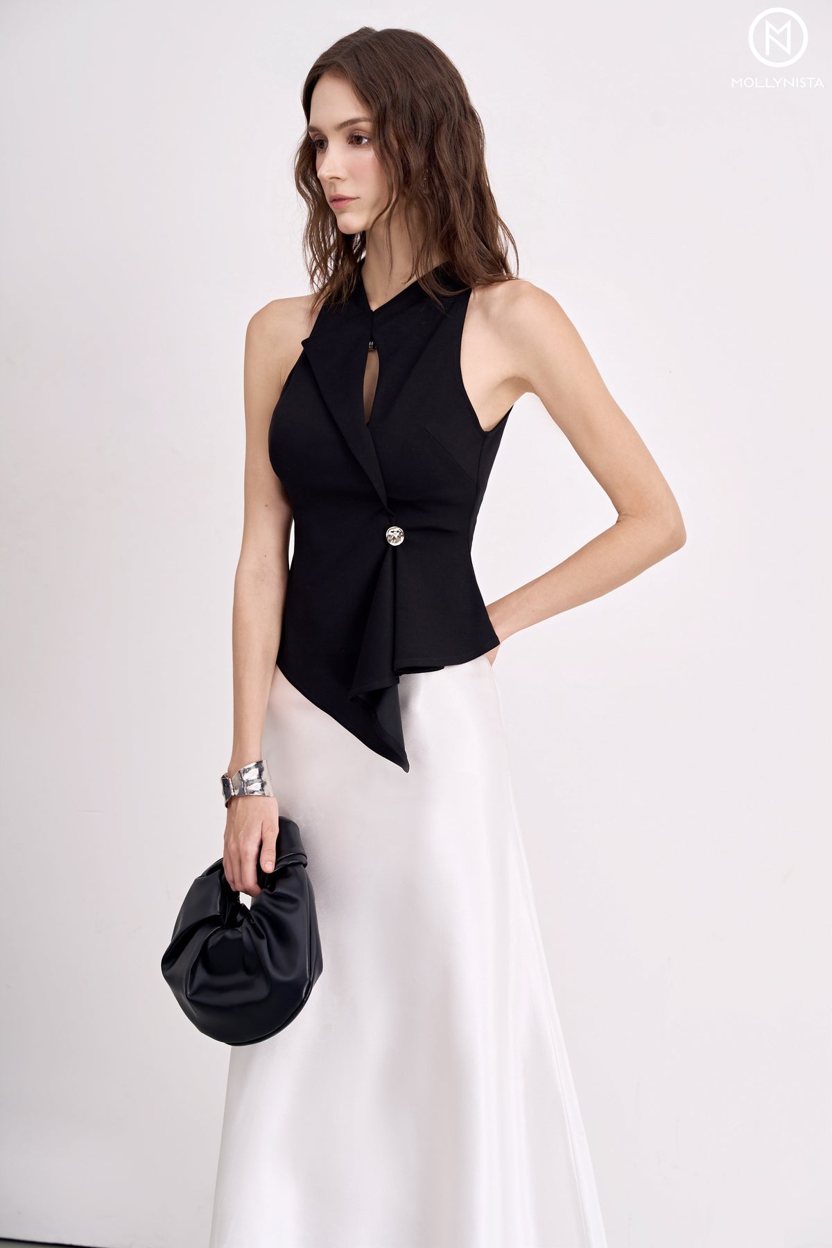 Asymmetric Cross-Neck Top