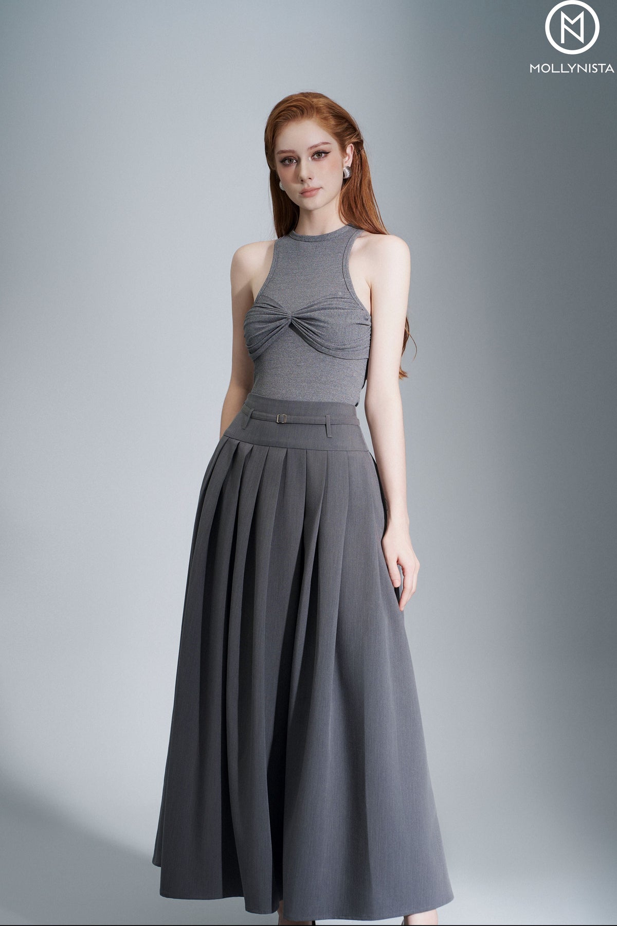 Ultra-Thin Sleeveless Top With Chest Bowtie