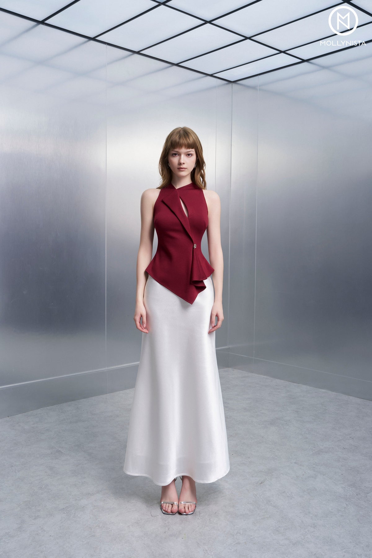 Asymmetric Cross-Neck Top