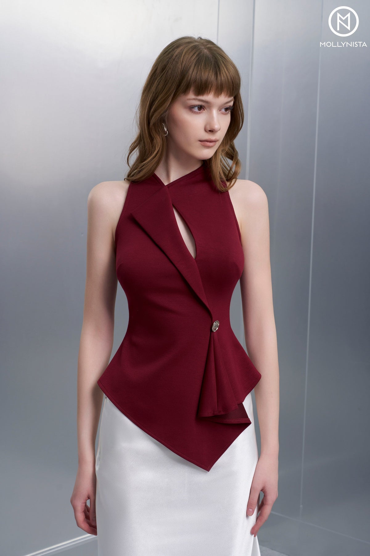 Asymmetric Cross-Neck Top