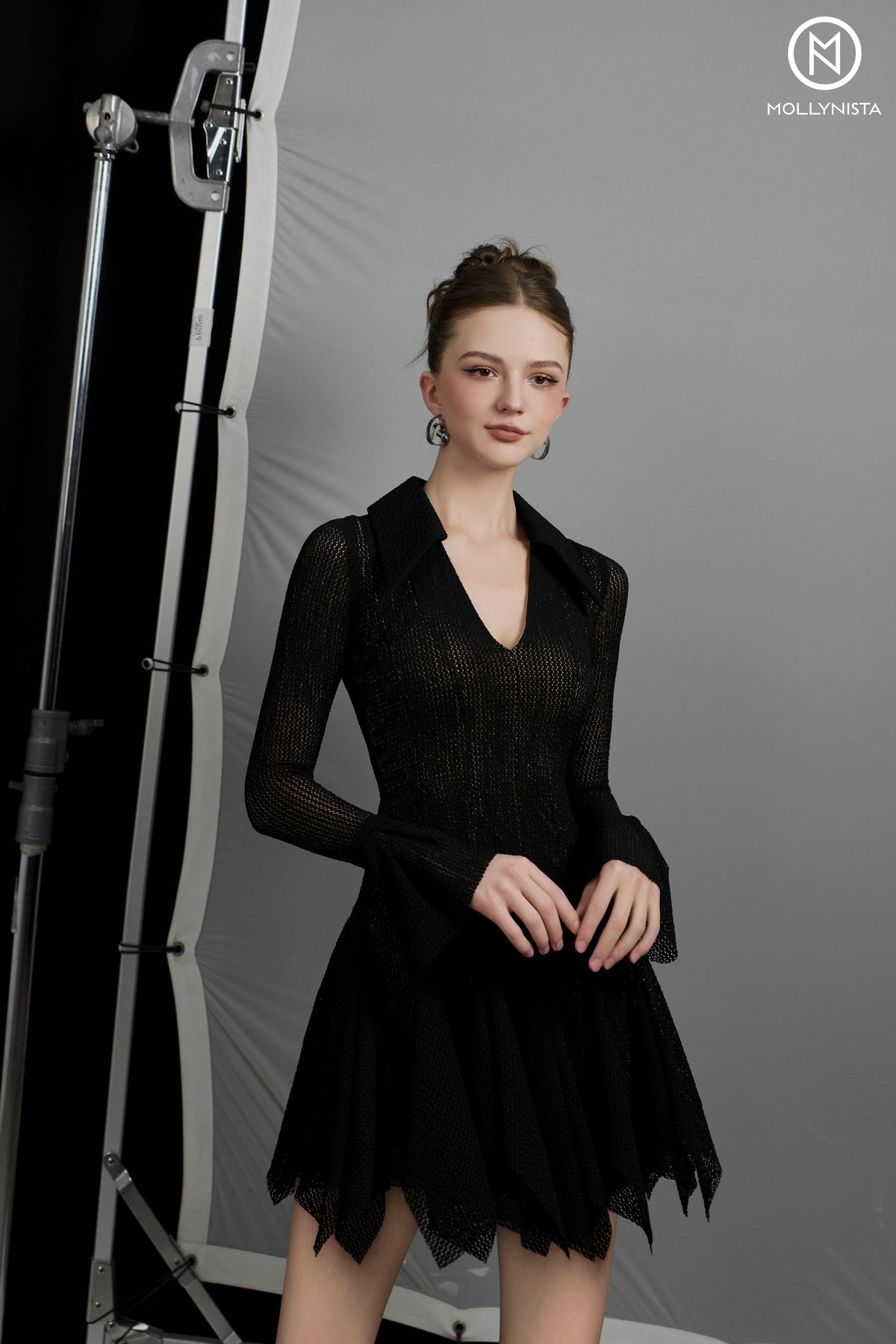 Lace Flared Paneled Dress