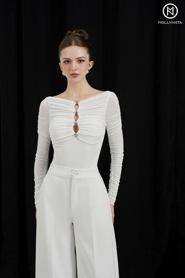 Bodysuit Cut-Out With 4 Buttons