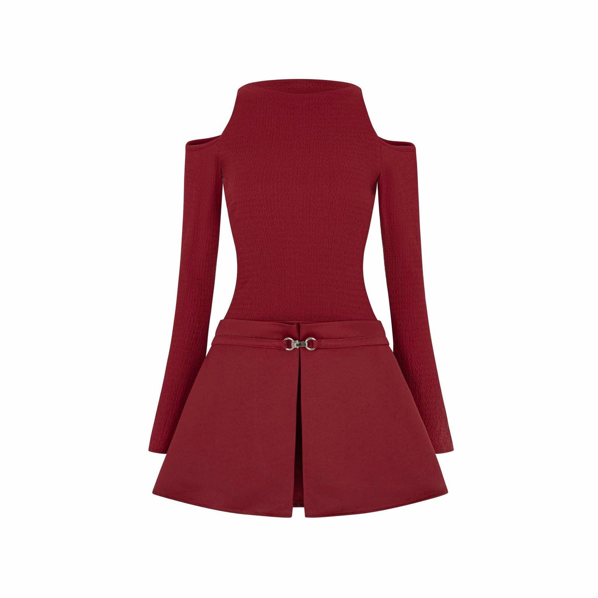 Cold Shoulder Pleated Dress