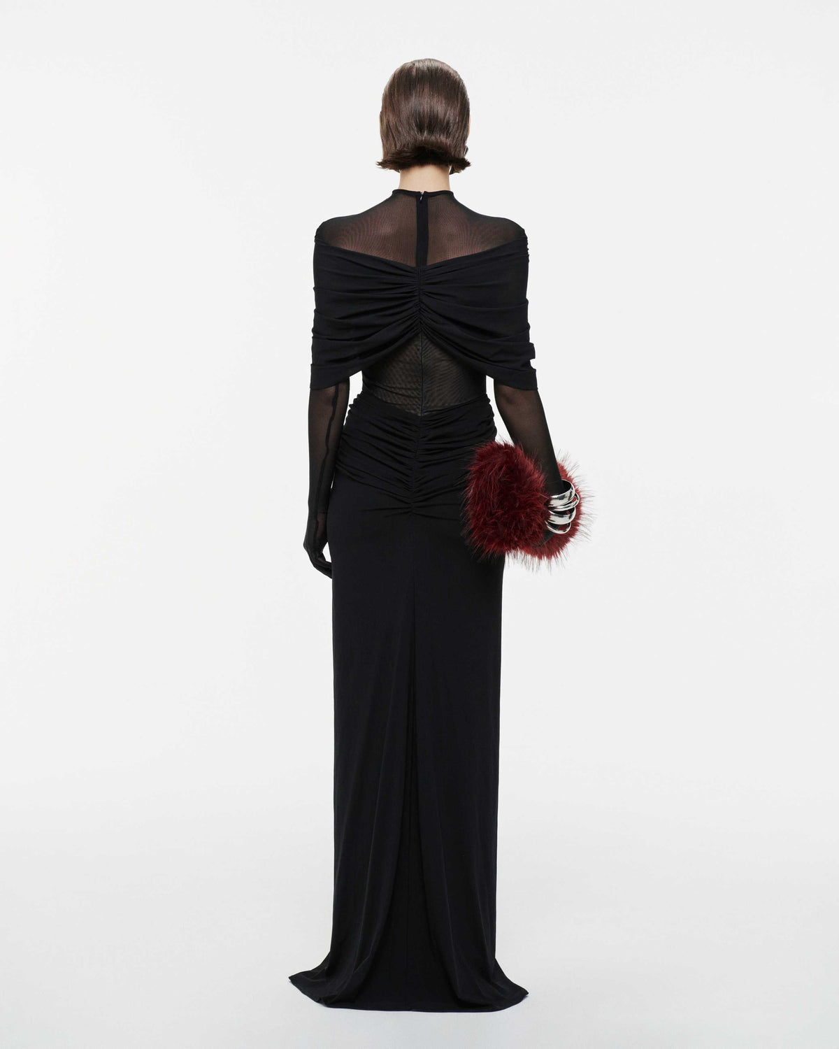 (PRE-ORDER) Draped Pleated Cape Dress