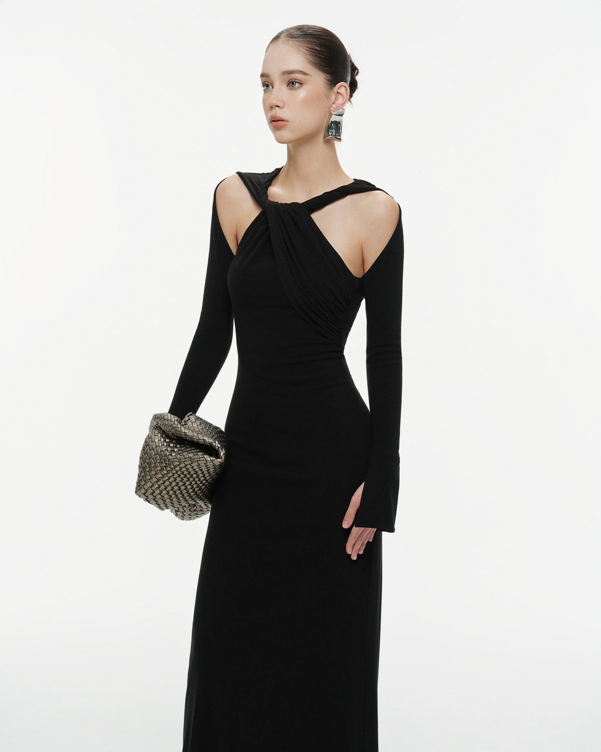(PRE-ORER) Ribbed Twist-Neck Dress