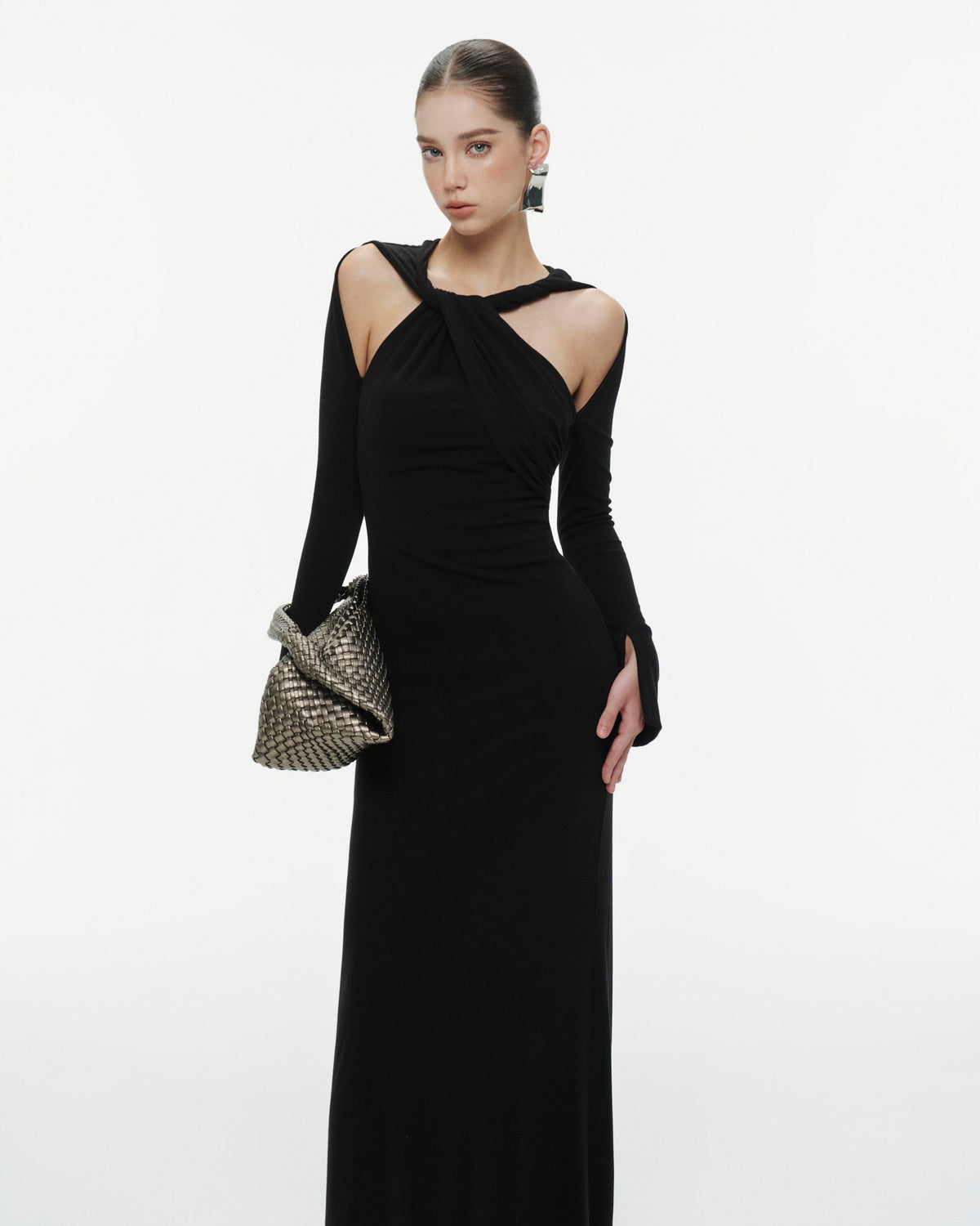 (PRE-ORER) Ribbed Twist-Neck Dress