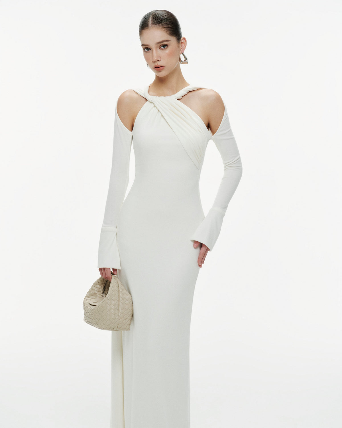 (PRE-ORDER) Ribbed Twist-Neck Dress