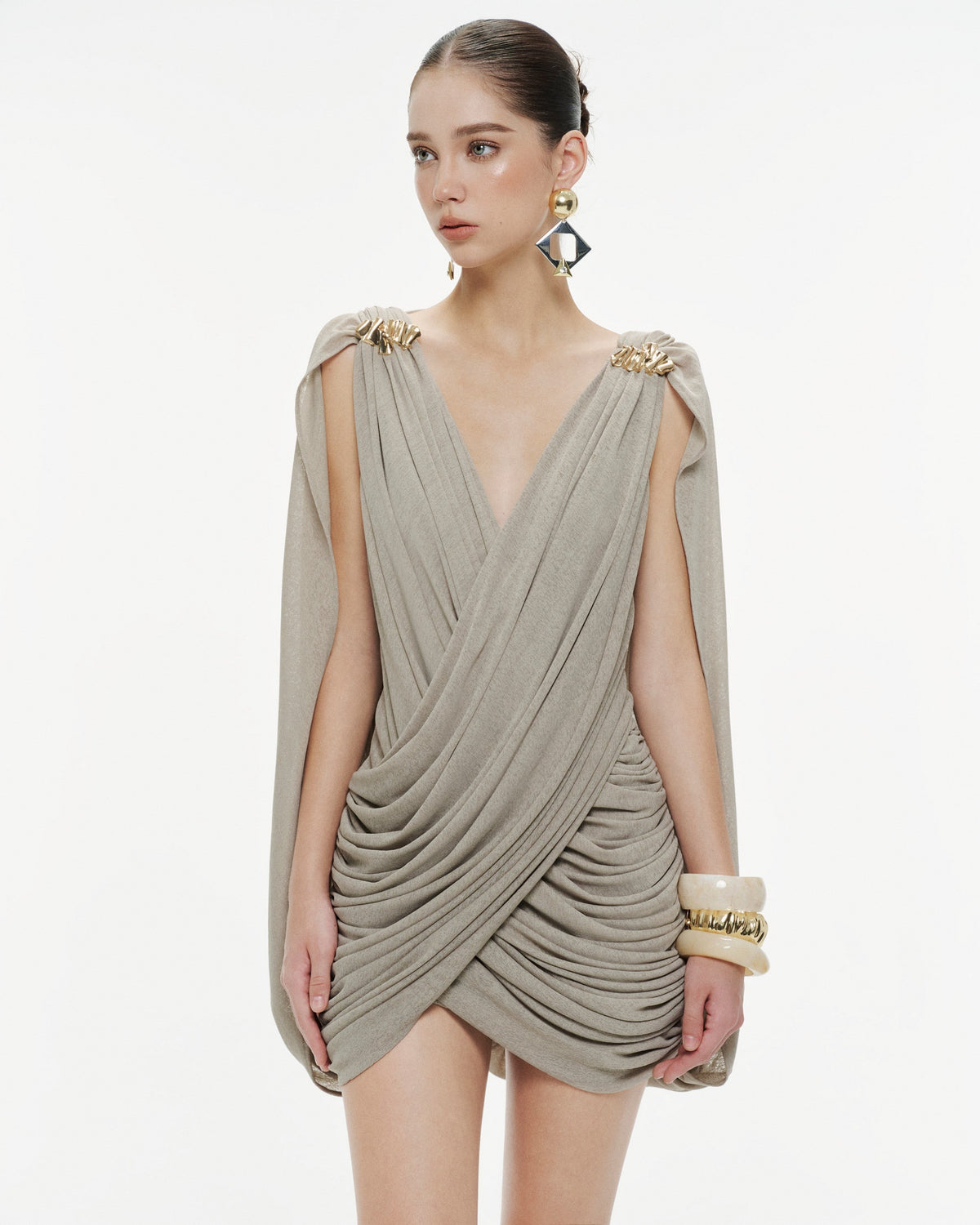 Draped Cape Dress