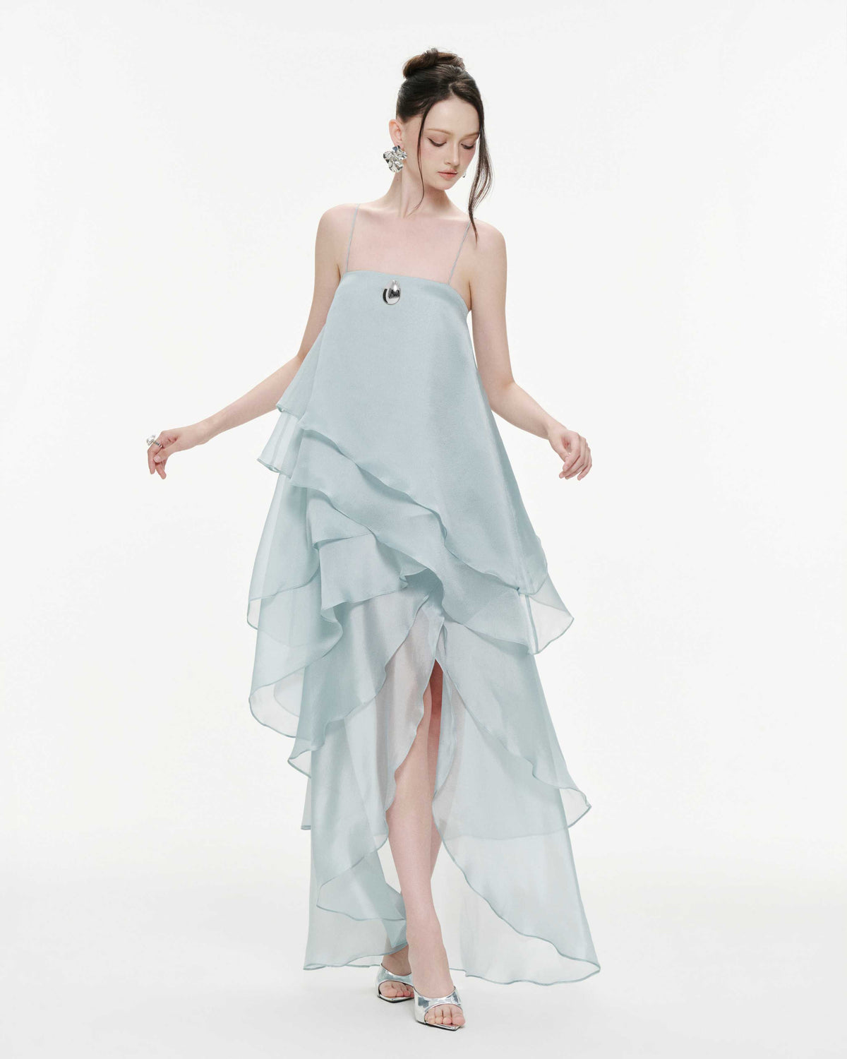 Asymmetric Layered Organza Dress
