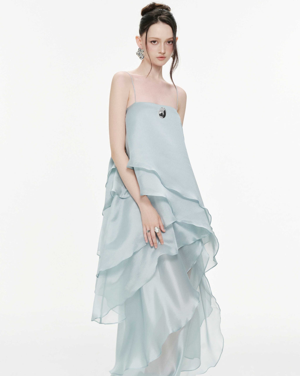 Asymmetric Layered Organza Dress
