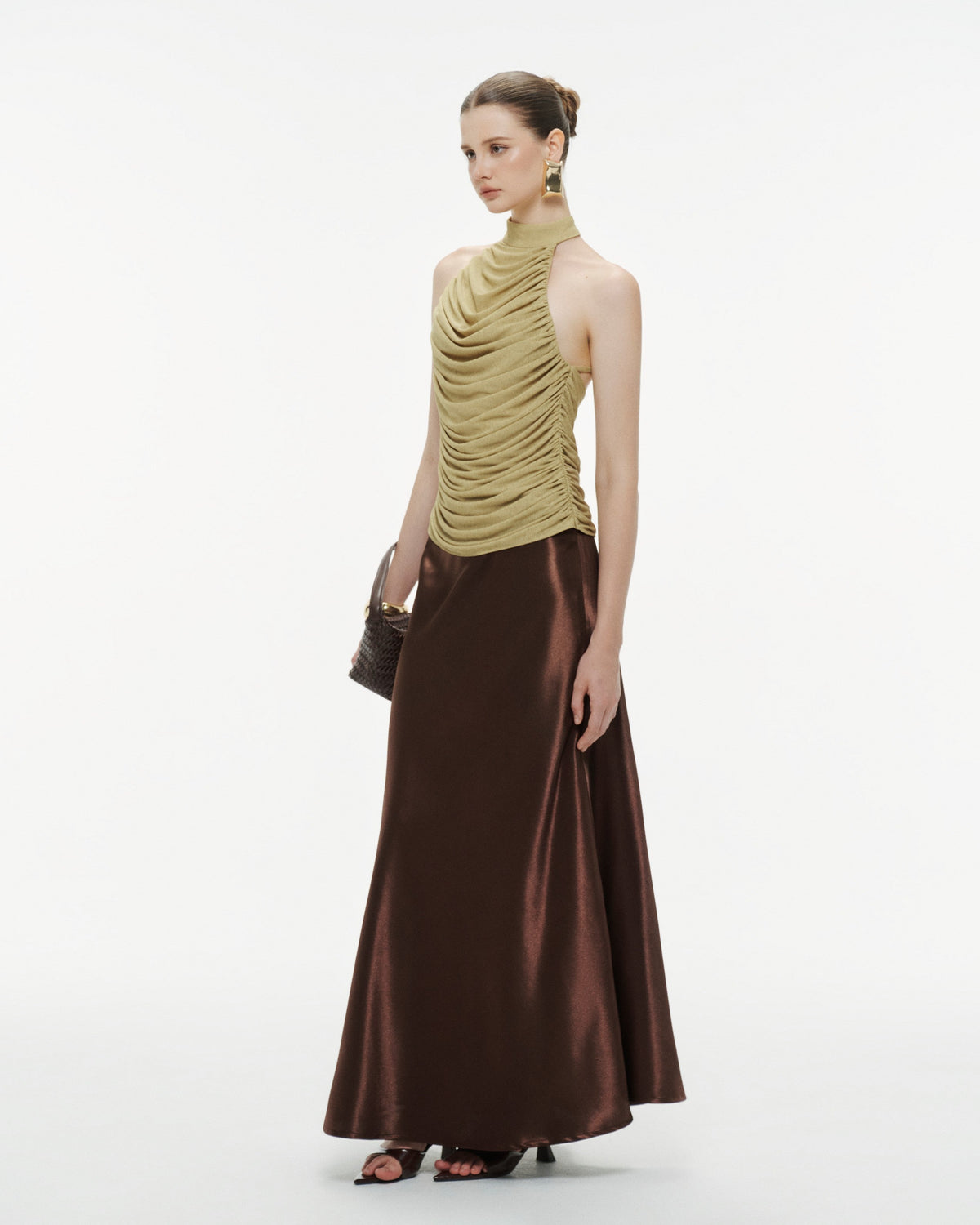 (PRE-ORDER) Draped Pleated Knit Halter Top