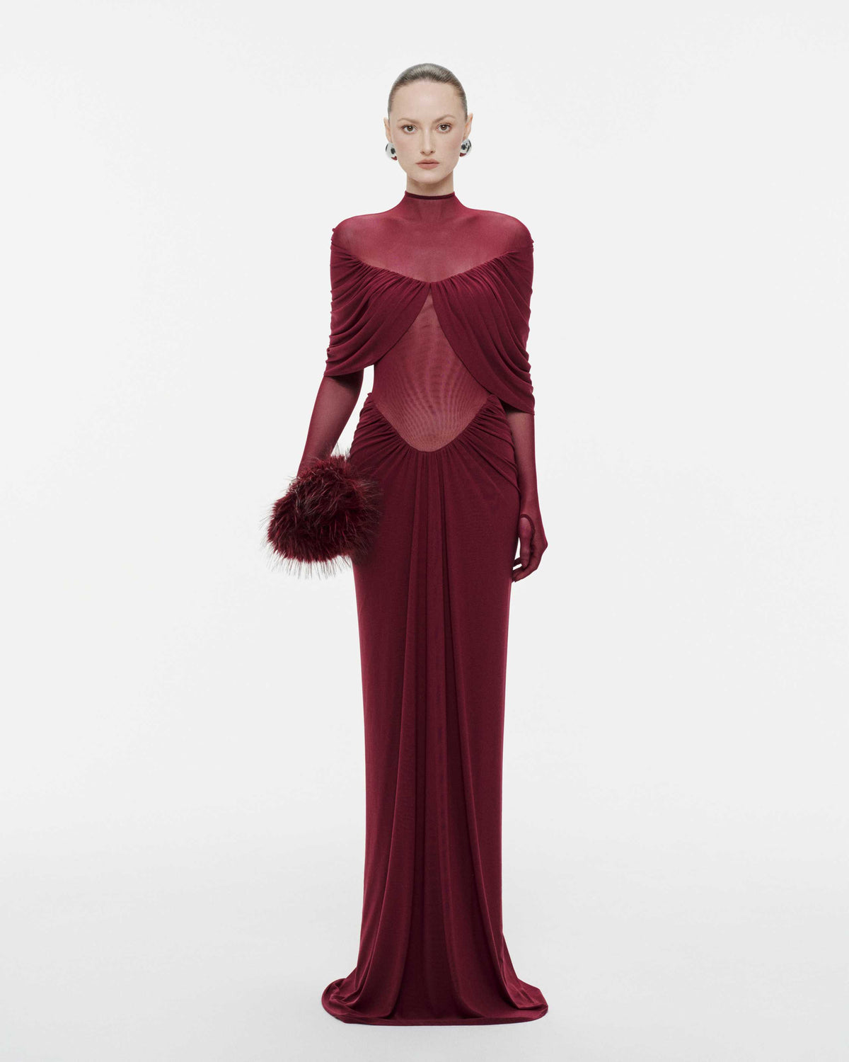(PRE-ORDER) Draped Pleated Cape Dress