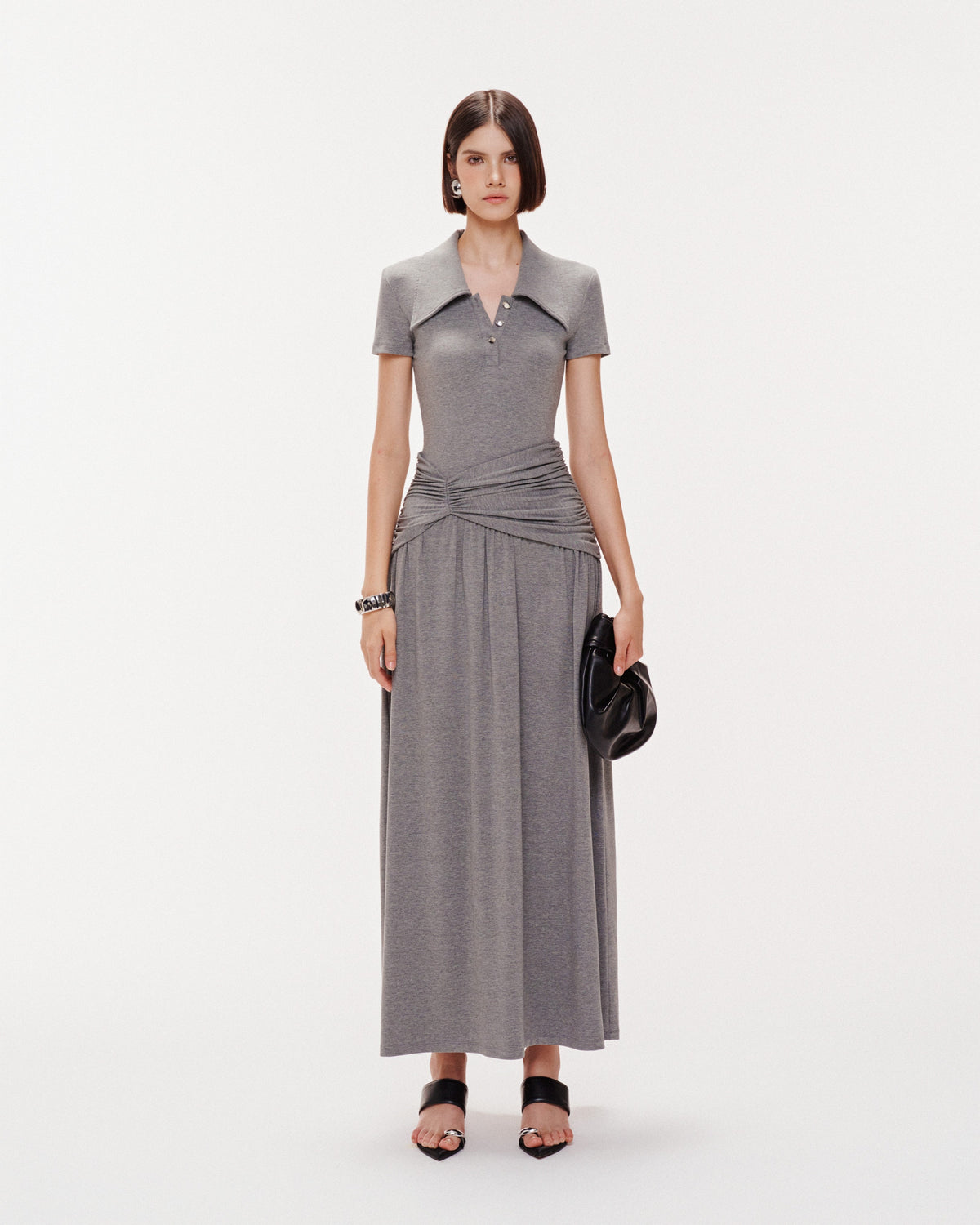 (PRE-ORDER) Long Smocked Waist Polo Dress