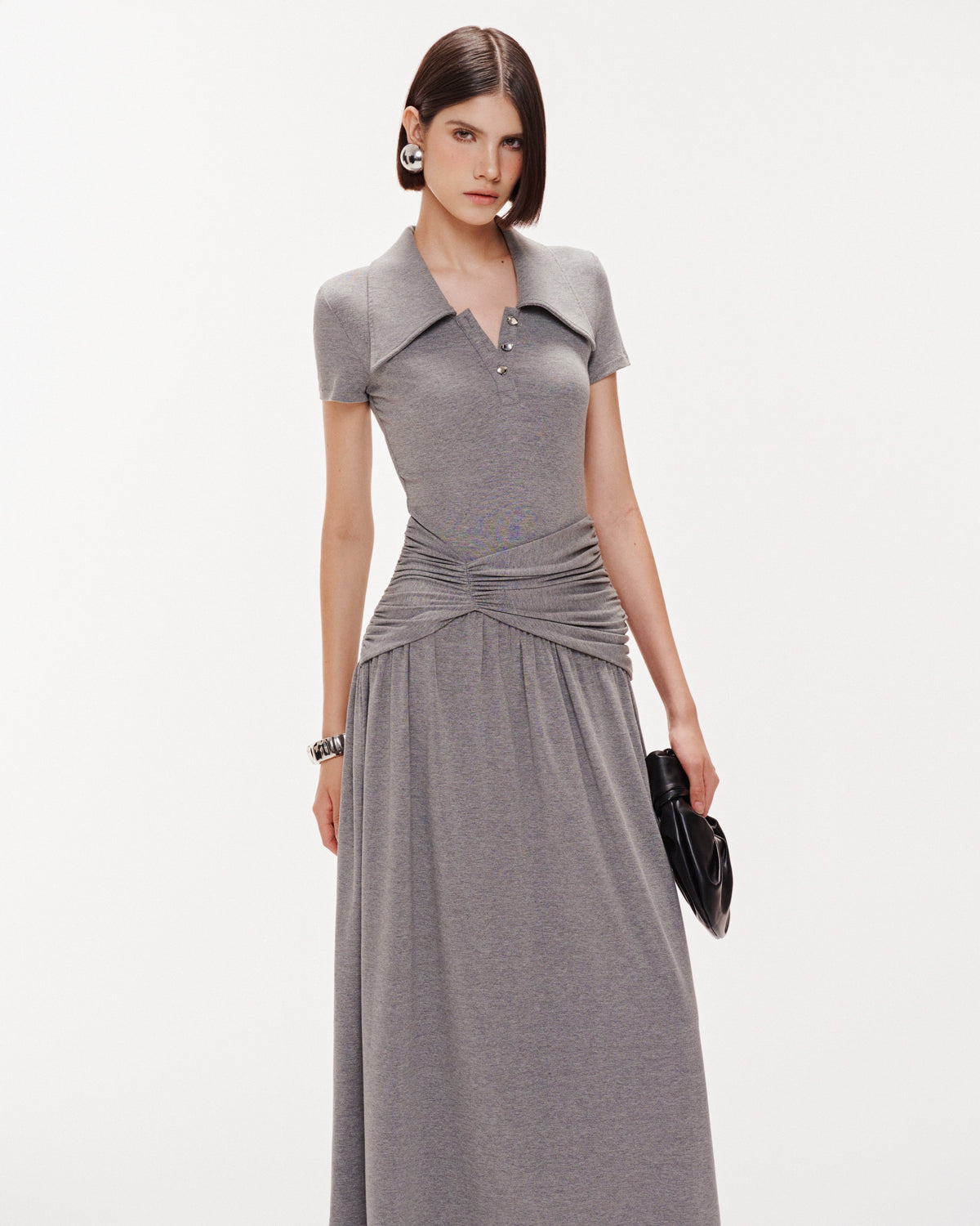 (PRE-ORDER) Long Smocked Waist Polo Dress