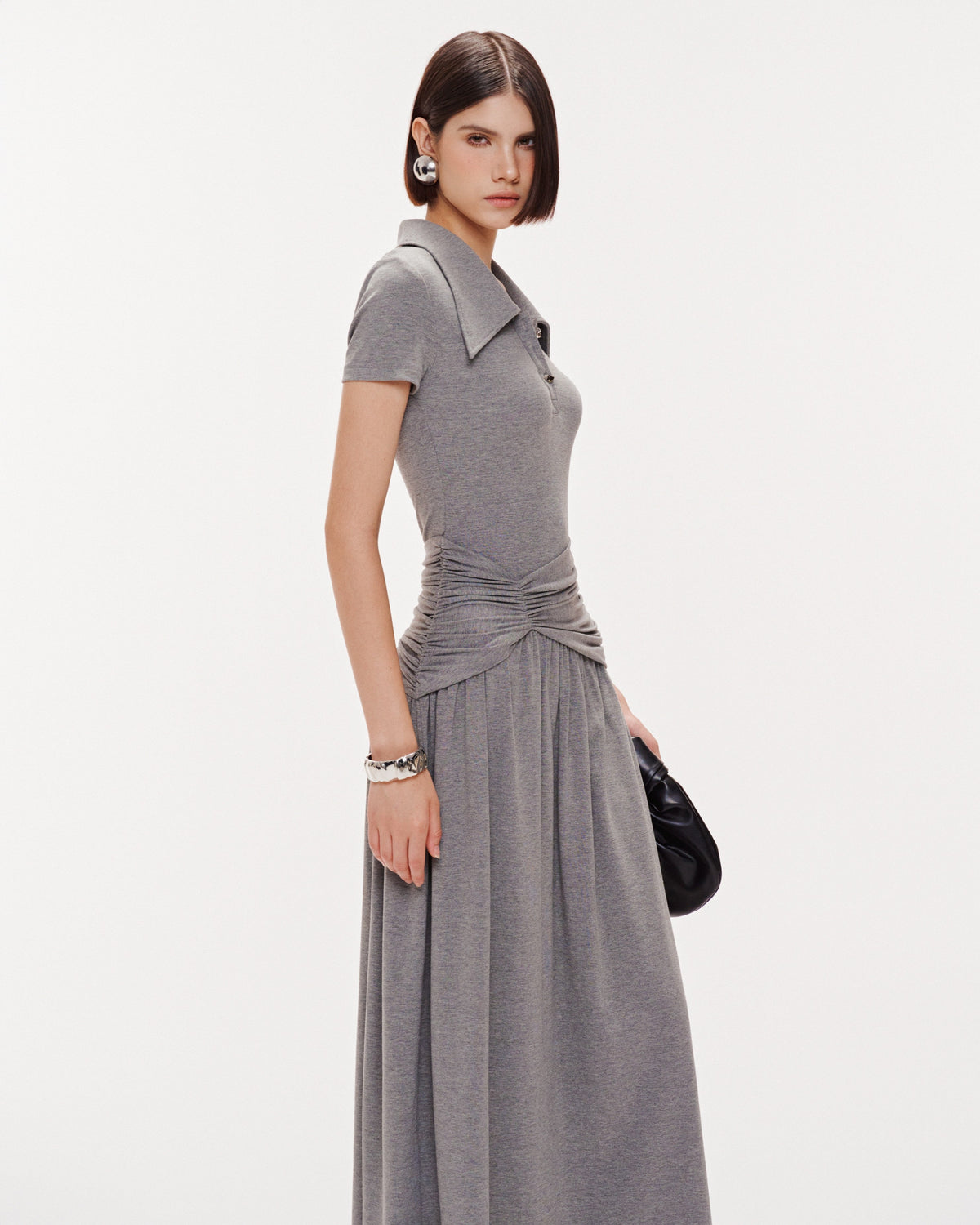 (PRE-ORDER) Long Smocked Waist Polo Dress