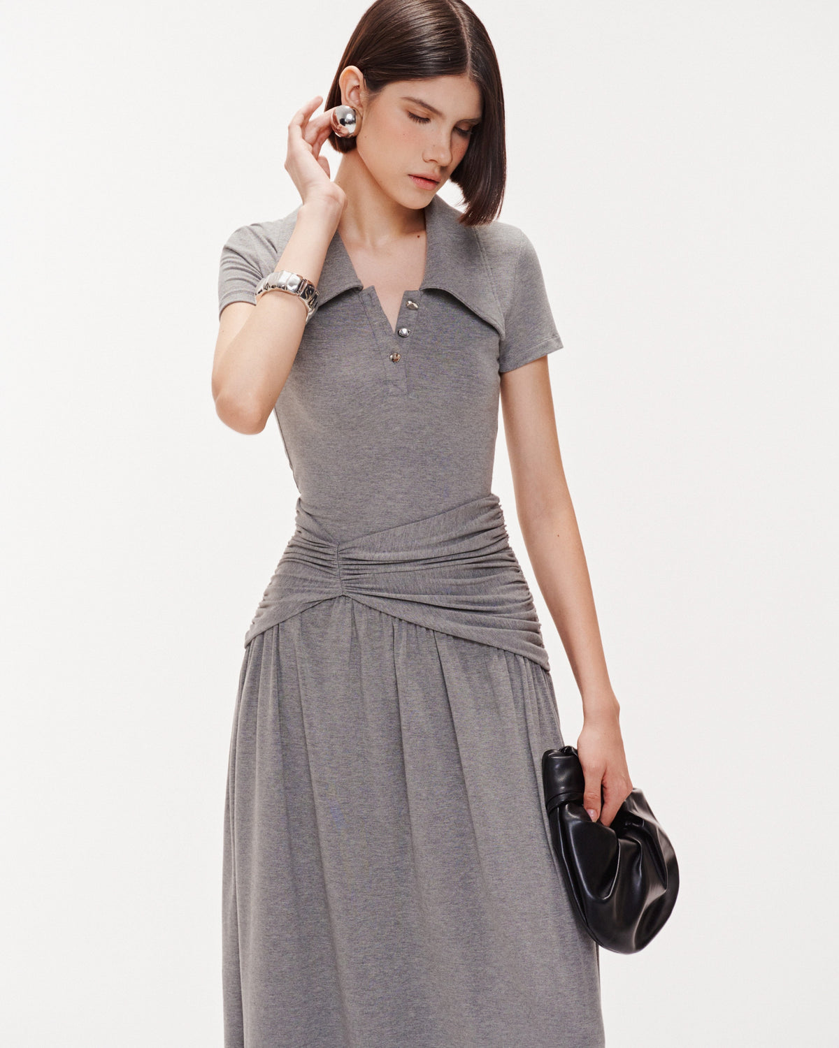 (PRE-ORDER) Long Smocked Waist Polo Dress