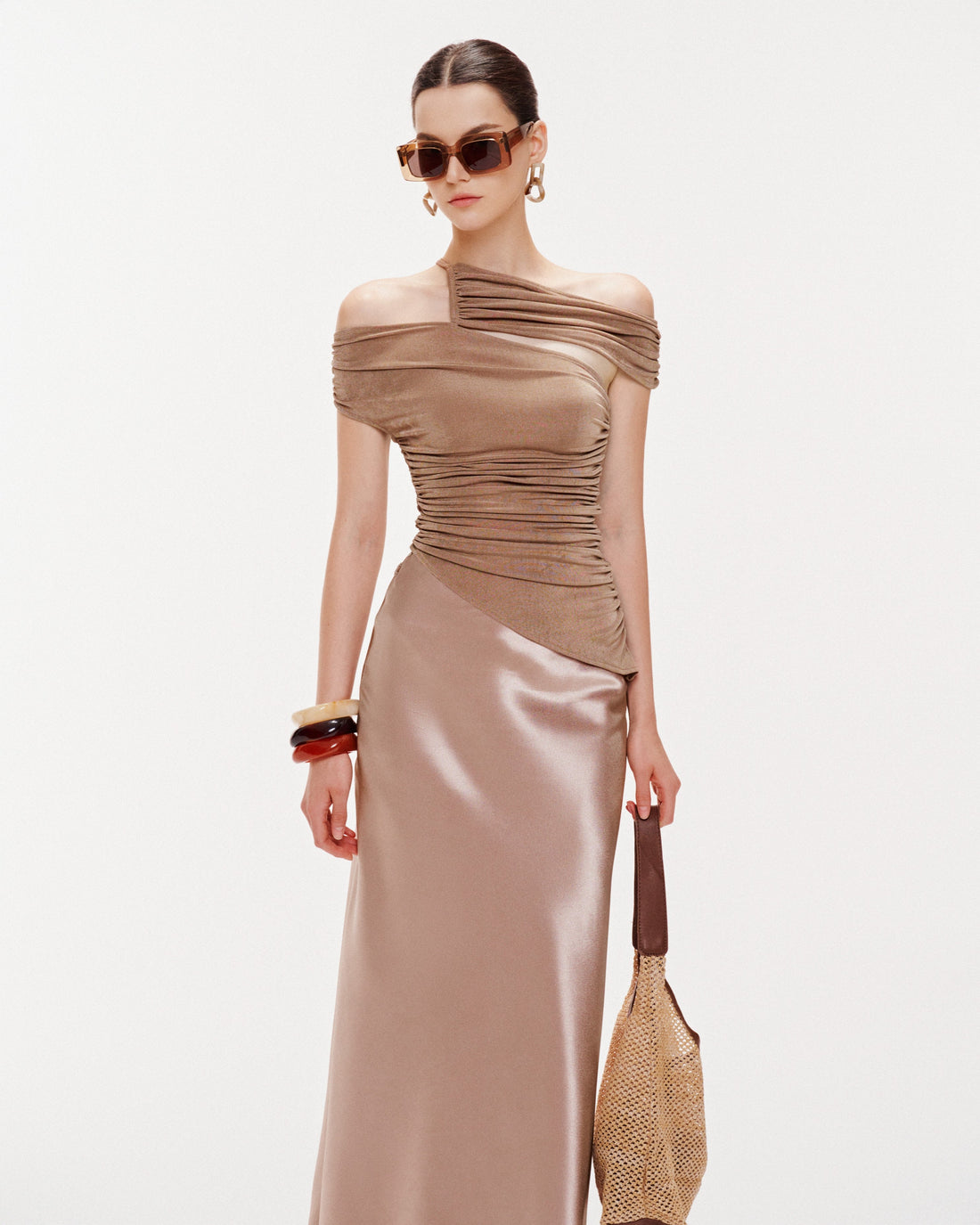 Diagonal Shirred Top