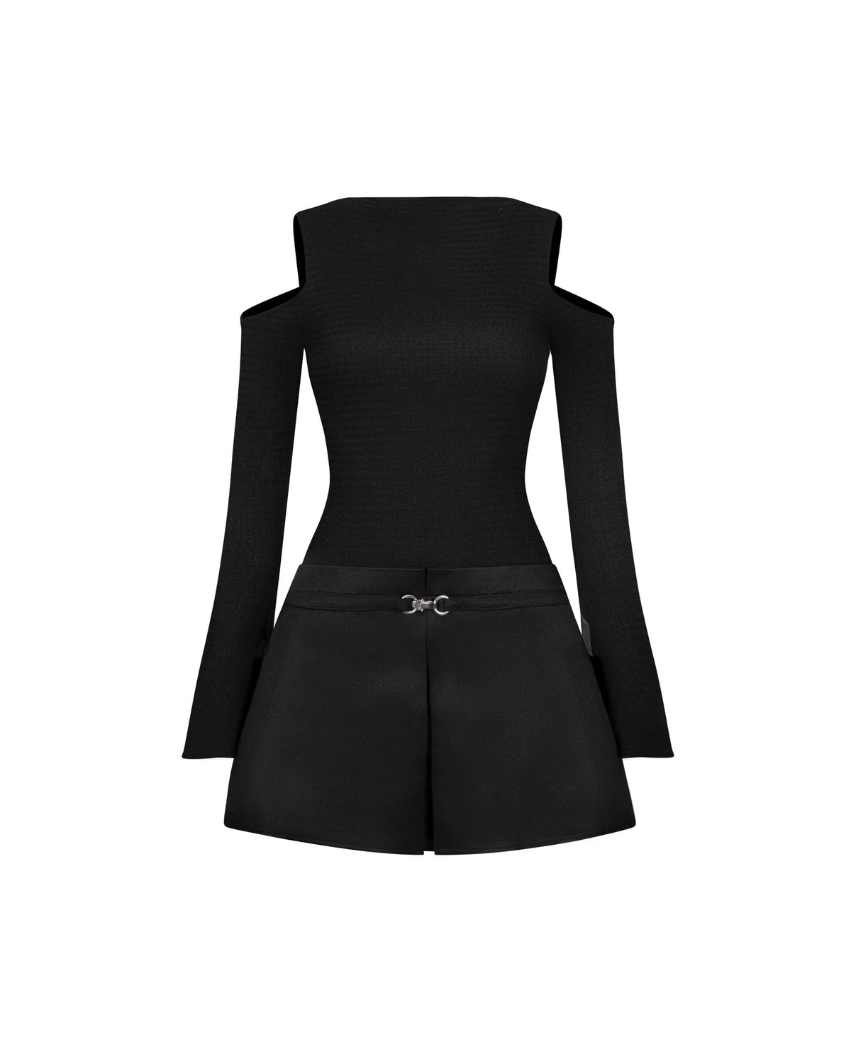 Cold Shoulder Pleated Dress