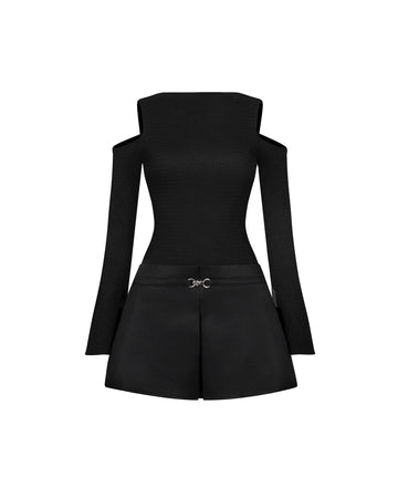Cold Shoulder Pleated Dress